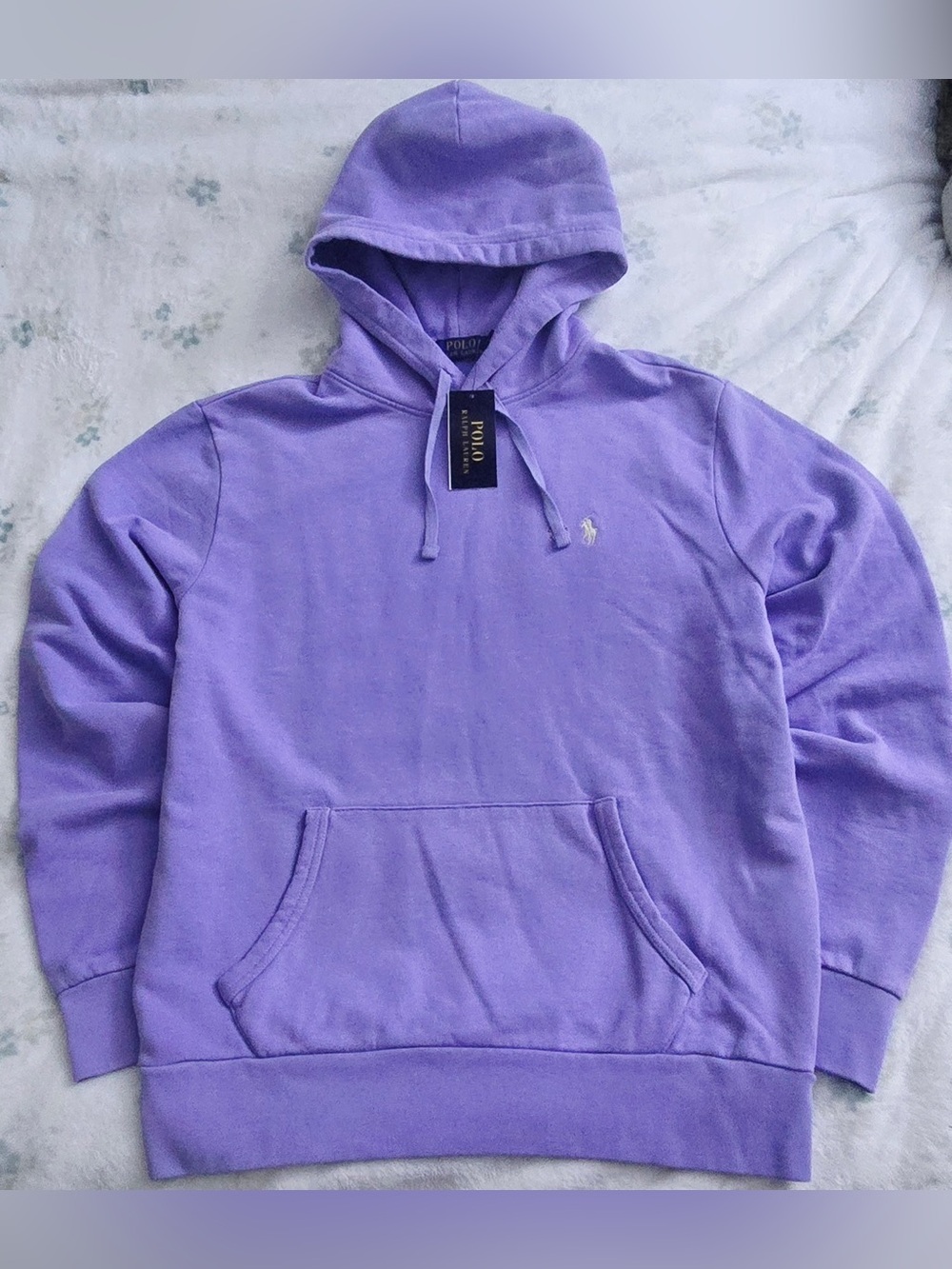 Polo Ralph Lauren Hooded Pull Over Sweatshirt Men’s M Purple Hoodie Cotton